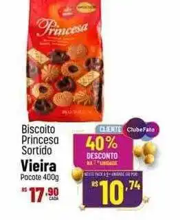 Muffato Biscoito princesa sortido vieira pacote 40% de desconto na 2a unidade oferta