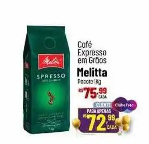 Café expresso em grãos melitta pacote