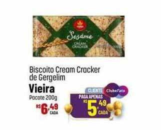 Muffato Biscoito cream cracker de gergelim vieira pacote oferta