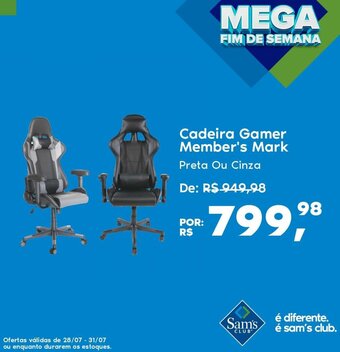 Sam's Club Cadeira Gamer Member's Mark oferta