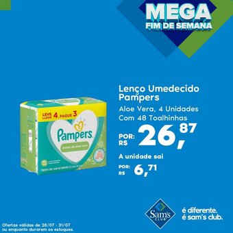 Sam's Club Lenco Umedecido Pampers oferta