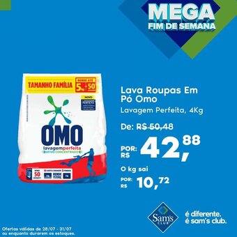 Lava roupas em po Omo 4kg