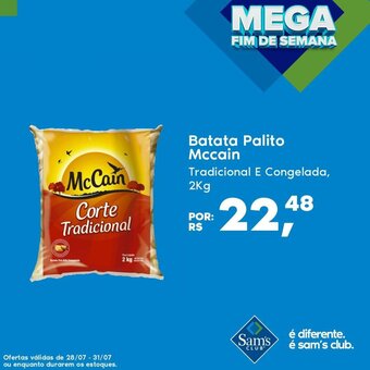 Sam's Club Batata Palito McCain 2kg oferta