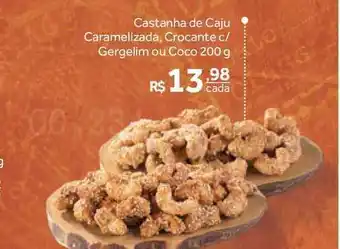 Verdemar Supermercado Castanha De Caju Caramelizada Crocante C Gergelim Ou Coco 200g oferta