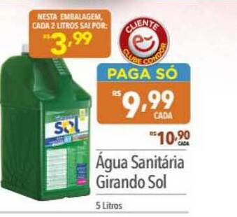 Supermercados Condor água Sanitária Girando Sol 5L oferta