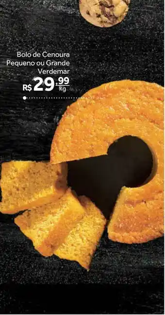 Verdemar Supermercado Bolo De Cenoura Pequeno Ou Grande Verdemar 1kg oferta