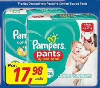 Supermercados Guanabara Fraldas Descartaveis Pampers Comfort Sec ou Pants oferta