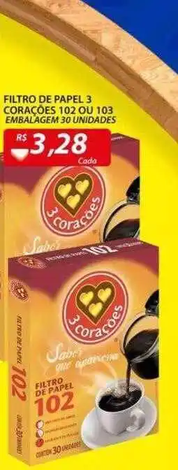 Assaí Atacadista Filtro de papel 3 corações 102 ou 103 oferta