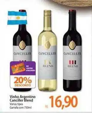 Atacadão Vinho argentino canciller blend oferta