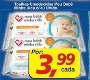 Toalhas Umedecidas Meu Bebe Minha Vida c/40 unids.