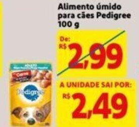 Extra Supermercado Alimento umido para caes Pedigree 100g oferta