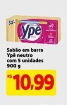 Extra Supermercado Sabao em barra Ype neutro com 5 unidades 900g oferta