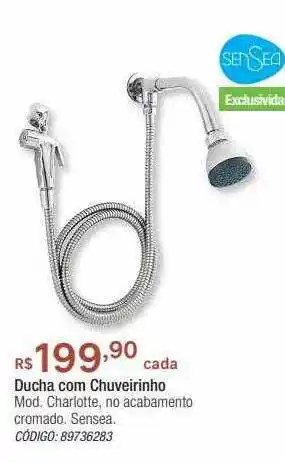 Ducha com chuveirinho mod. charlotte sensea