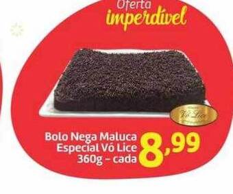Bolo nega maluca especial vó lice - cada