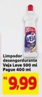Limpador desengordurante Veja Leve 500ml pague 400ml