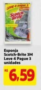 Esponja Scotch Brite 3M Leve 4 Pague 3 unidades