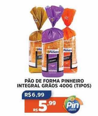 Pinheiro Supermercado Pão de forma pinheiro integral grãos tipos oferta