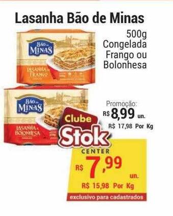 Stok Center Lasanha bão de minas oferta
