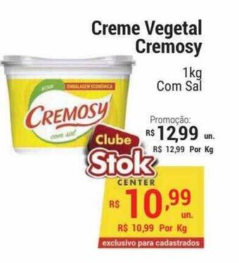 Creme vegetal cremosy com sal