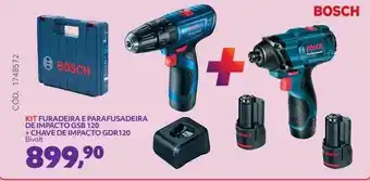 Telhanorte Kit furadeira e parasadeira de impacto gsb 120 + chave de impacto gdr120 bosch oferta
