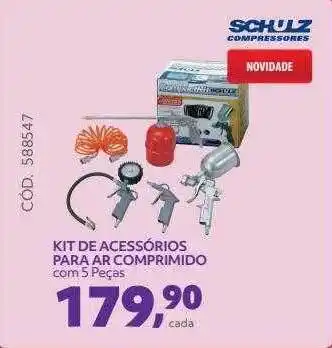 Kit de acessórios para ar comprimido com 5 peças schulz compressores