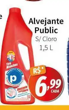 Supermercado Bem Barato Alvejante Public 1.5L oferta
