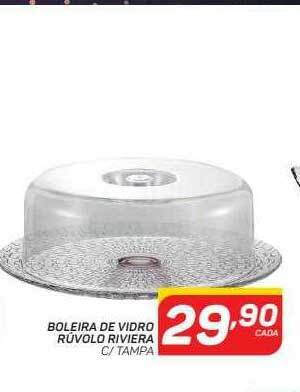 GBarbosa Boleira de vidro rúvolo riviera c tampa oferta