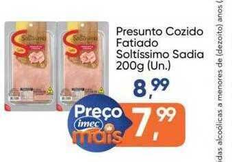 Imec Supermercados Presunto cozido fatiado soltíssimo sadia oferta