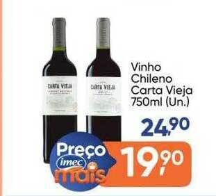 Imec Supermercados Vinho chileno carta vieja oferta