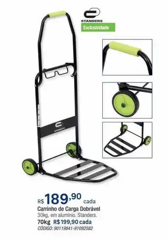 Leroy Merlin Carrinho de carga dobrável 30kg standers oferta