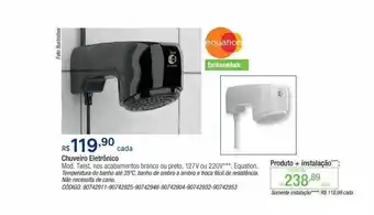 Chuveiro eletrônico mod. twist equation