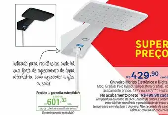 Leroy Merlin Chuveiro híbrido eletrônico e digital hydra oferta