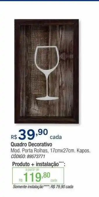 Quadro decorativo mod. porta rolhas kapos
