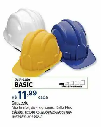 Capacete aba frontal delta plus