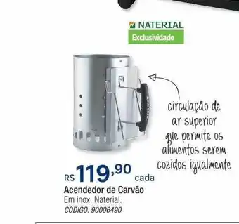 Leroy Merlin Acendendor de carvão em inox naterial oferta