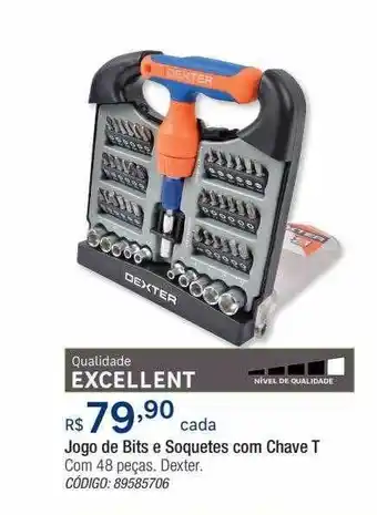 Jogo de bits e soquetes com chave t dexter