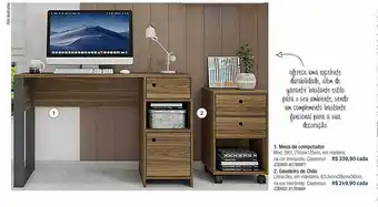 Leroy Merlin Mesa de computador gaveteiro de chão caemmun oferta