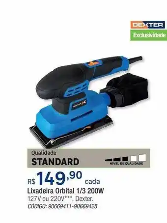 Leroy Merlin Lixadeira orbital 1 3 200w dexter oferta