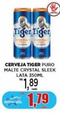 Supermercado Estrela Azul Cerveja tiger puro malte crystal sleek lata oferta