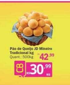 Althoff Supermercados Pão de queijo jd mineiro tradicional kg oferta