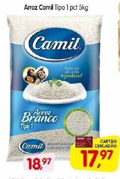 Cercadão Arroz Camil Tipo 1 Pct 5kg oferta