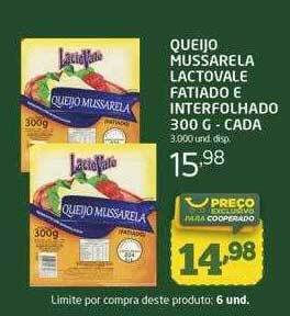 Cooper Queijo mussarela lactovale fatiado e interfolhado - cada oferta