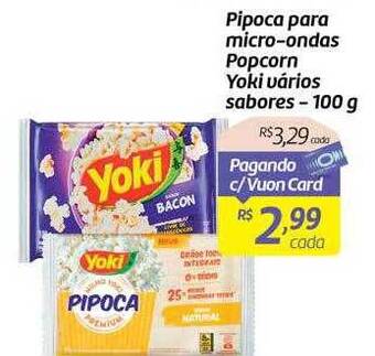 Comper Pipoca para micro-ondas popcorn yoki vários sabores oferta