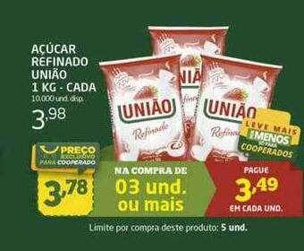 Cooper Açúcar refinado união - cada oferta