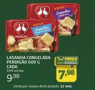 Cooper Lasanha congelada perdigão cada oferta