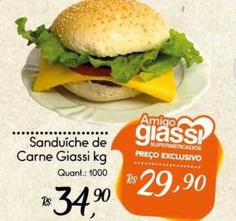Giassi Supermercados Sanduiche de carne giassi kg oferta