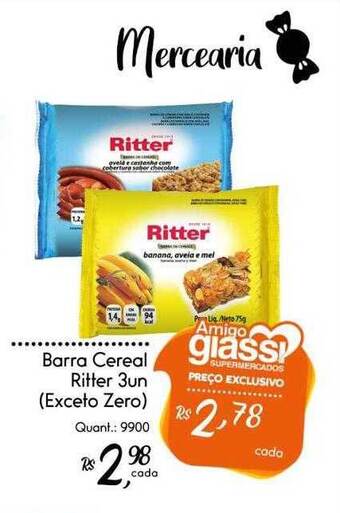 Giassi Supermercados Barra cereal ritter 3 oferta