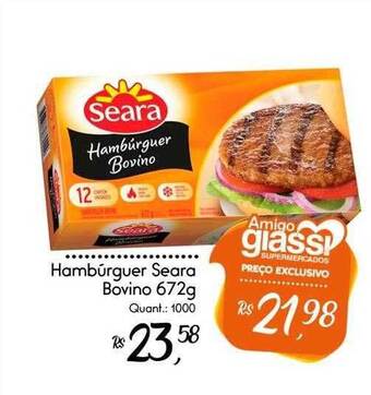 Giassi Supermercados Hambúrguer seara bovino oferta