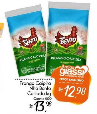 Giassi Supermercados Frango caipira nhô bento cortado kg oferta