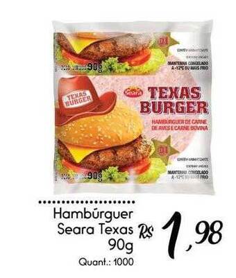 Giassi Supermercados Hambúrguer seara texas oferta